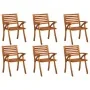 Sillas de jardín 6 uds madera maciza de teca de vidaXL, Sillas de jardín - Ref: Foro24-3075173, Precio: 432,09 €, Descuento: %