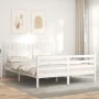 Estructura de cama con cabecero madera maciza blanco 160x200 cm de vidaXL, Camas y somieres - Ref: Foro24-3194322, Precio: 16...
