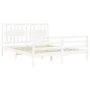 Estructura de cama con cabecero madera maciza blanco 160x200 cm de vidaXL, Camas y somieres - Ref: Foro24-3194322, Precio: 16...