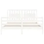 Estructura de cama con cabecero madera maciza blanco 160x200 cm de vidaXL, Camas y somieres - Ref: Foro24-3194322, Precio: 16...