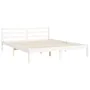 Estructura de cama con cabecero madera maciza blanco 160x200 cm de vidaXL, Camas y somieres - Ref: Foro24-3194322, Precio: 16...