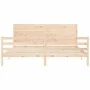 Bed frame with solid wood headboard 200x200 cm by vidaXL, Beds and slatted bases - Ref: Foro24-3194656, Price: 184,59 €, Disc...