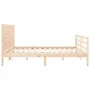 Bed frame with solid wood headboard 200x200 cm by vidaXL, Beds and slatted bases - Ref: Foro24-3194656, Price: 184,59 €, Disc...