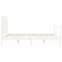 White solid wood bed frame with headboard 120x200 cm by vidaXL, Beds and slatted bases - Ref: Foro24-3195022, Price: 149,42 €...