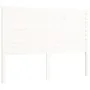 Weißer Massivholzbettrahmen mit Kopfteil 120x200 cm von vidaXL, Betten und Lattenroste - Ref: Foro24-3195022, Preis: 149,42 €...