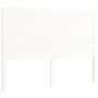 White solid wood bed frame with headboard 120x200 cm by vidaXL, Beds and slatted bases - Ref: Foro24-3195022, Price: 149,42 €...