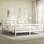 Weißer Massivholzbettrahmen mit Kopfteil 200x200 cm von vidaXL, Betten und Lattenroste - Ref: Foro24-3194462, Preis: 159,70 €...