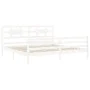Weißer Massivholzbettrahmen mit Kopfteil 200x200 cm von vidaXL, Betten und Lattenroste - Ref: Foro24-3194462, Preis: 159,70 €...