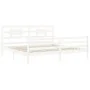 White solid wood bed frame with headboard 200x200 cm by vidaXL, Beds and slatted bases - Ref: Foro24-3194462, Price: 157,74 €...
