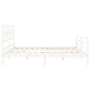 Weißer Massivholzbettrahmen mit Kopfteil 200x200 cm von vidaXL, Betten und Lattenroste - Ref: Foro24-3194462, Preis: 159,70 €...
