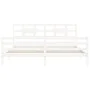 Weißer Massivholzbettrahmen mit Kopfteil 200x200 cm von vidaXL, Betten und Lattenroste - Ref: Foro24-3194462, Preis: 159,70 €...