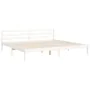 Weißer Massivholzbettrahmen mit Kopfteil 200x200 cm von vidaXL, Betten und Lattenroste - Ref: Foro24-3194462, Preis: 159,70 €...