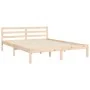 Bed frame with solid wood headboard 160x200 cm by vidaXL, Beds and slatted bases - Ref: Foro24-3194126, Price: 146,79 €, Disc...