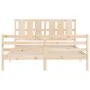 Bed frame with solid wood headboard 160x200 cm by vidaXL, Beds and slatted bases - Ref: Foro24-3194126, Price: 146,79 €, Disc...