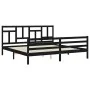 Bettgestell mit schwarzem Massivholzkopfteil 200x200 cm von vidaXL, Betten und Lattenroste - Ref: Foro24-3194985, Preis: 170,...