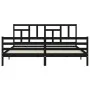Bettgestell mit schwarzem Massivholzkopfteil 200x200 cm von vidaXL, Betten und Lattenroste - Ref: Foro24-3194985, Preis: 170,...
