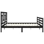 Bed frame with black solid wood headboard 200x200 cm by vidaXL, Beds and slatted bases - Ref: Foro24-3194985, Price: 168,11 €...