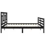 Bettgestell mit schwarzem Massivholzkopfteil 200x200 cm von vidaXL, Betten und Lattenroste - Ref: Foro24-3194985, Preis: 170,...