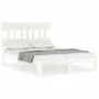 White solid wood bed frame with headboard 120x200 cm by vidaXL, Beds and slatted bases - Ref: Foro24-3193592, Price: 133,02 €...