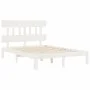 White solid wood bed frame with headboard 120x200 cm by vidaXL, Beds and slatted bases - Ref: Foro24-3193592, Price: 133,02 €...