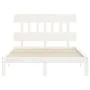 White solid wood bed frame with headboard 120x200 cm by vidaXL, Beds and slatted bases - Ref: Foro24-3193592, Price: 133,02 €...