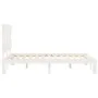 White solid wood bed frame with headboard 120x200 cm by vidaXL, Beds and slatted bases - Ref: Foro24-3193592, Price: 133,02 €...