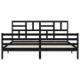 Bed frame with black solid wood headboard 200x200 cm by vidaXL, Beds and slatted bases - Ref: Foro24-3194920, Price: 168,37 €...