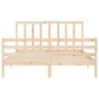 Bed frame with solid wood headboard 160x200 cm by vidaXL, Beds and slatted bases - Ref: Foro24-3193801, Price: 134,64 €, Disc...
