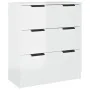 Hochglanzweißes Sperrholz-Sideboard 60x30x70 cm von vidaXL, Sideboards - Ref: Foro24-811076, Preis: 94,40 €, Rabatt: %