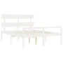 Elderly bed solid wood headboard white 160x200 cm by vidaXL, Beds and slatted bases - Ref: Foro24-3195362, Price: 177,30 €, D...