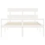 Elderly bed solid wood headboard white 160x200 cm by vidaXL, Beds and slatted bases - Ref: Foro24-3195362, Price: 177,30 €, D...