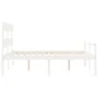 Elderly bed solid wood headboard white 160x200 cm by vidaXL, Beds and slatted bases - Ref: Foro24-3195362, Price: 177,30 €, D...