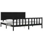 Estructura de cama con cabecero madera maciza negro 200x200 cm de vidaXL, Camas y somieres - Ref: Foro24-3193425, Precio: 217...