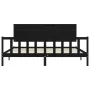 Bed frame with black solid wood headboard 200x200 cm by vidaXL, Beds and slatted bases - Ref: Foro24-3193425, Price: 217,52 €...