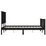 Bed frame with black solid wood headboard 200x200 cm by vidaXL, Beds and slatted bases - Ref: Foro24-3193425, Price: 217,52 €...