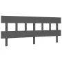 Gray solid wood bed frame with headboard 200x200 cm by vidaXL, Beds and slatted bases - Ref: Foro24-3195178, Price: 169,46 €,...