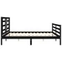 Estructura de cama con cabecero madera maciza negro 200x200 cm de vidaXL, Camas y somieres - Ref: Foro24-3194725, Precio: 170...