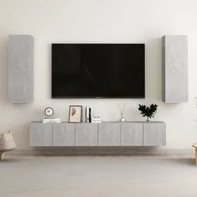 Concrete gray 5-piece living room furniture set by vidaXL, TV Furniture - Ref: Foro24-3079063, Price: 174,63 €, Discount: %