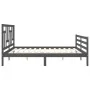 Grauer Massivholzbettrahmen mit Kopfteil 200x200 cm von vidaXL, Betten und Lattenroste - Ref: Foro24-3194983, Preis: 168,09 €...