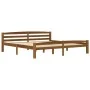 Solid pine wood bed frame honey brown 200x200 cm by vidaXL, Beds and slatted bases - Ref: Foro24-322081, Price: 114,33 €, Dis...