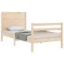 Estructura de cama con cabecero madera maciza 90x200 cm de vidaXL, Camas y somieres - Ref: Foro24-3194621, Precio: 100,22 €, ...