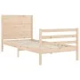 Estructura de cama con cabecero madera maciza 90x200 cm de vidaXL, Camas y somieres - Ref: Foro24-3194621, Precio: 100,22 €, ...
