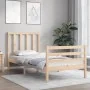 Bed frame with solid wood headboard 100x200 cm by vidaXL, Beds and slatted bases - Ref: Foro24-3193781, Price: 104,16 €, Disc...