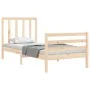 Bed frame with solid wood headboard 100x200 cm by vidaXL, Beds and slatted bases - Ref: Foro24-3193781, Price: 104,16 €, Disc...