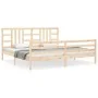 Bed frame with solid wood headboard 200x200 cm by vidaXL, Beds and slatted bases - Ref: Foro24-3193941, Price: 142,33 €, Disc...