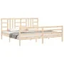 Bed frame with solid wood headboard 200x200 cm by vidaXL, Beds and slatted bases - Ref: Foro24-3193941, Price: 142,33 €, Disc...