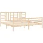 Bed frame with solid wood headboard 200x200 cm by vidaXL, Beds and slatted bases - Ref: Foro24-3193941, Price: 142,33 €, Disc...