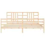 Bettgestell mit Massivholzkopfteil 200x200 cm von vidaXL, Betten und Lattenroste - Ref: Foro24-3193941, Preis: 142,68 €, Raba...