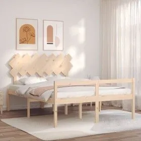 Seniorenbett mit Massivholz-Kopfteil 140x190cm von vidaXL, Betten und Lattenroste - Ref: Foro24-3195526, Preis: 154,93 €, Rab...