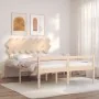 Bed for seniors with solid wood headboard 140x190cm by vidaXL, Beds and slatted bases - Ref: Foro24-3195526, Price: 154,95 €,...